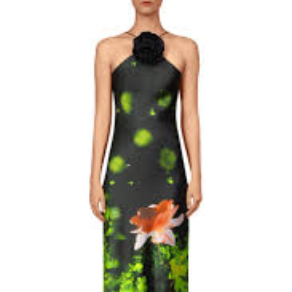 RODARTE - Floral-Appliquéd Silk Maxi Slip Dress